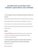 RN HESI EXIT EXAM PRACTICE&NewLine;VERSION 4 QUESTIONS AND ANSWERS