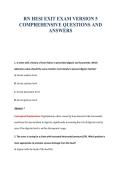 RN HESI EXIT EXAM VERSION 5&NewLine;COMPREHENSIVE QUESTIONS AND&NewLine;ANSWERS