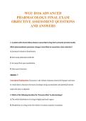 WGU D116 ADVANCED&NewLine;PHARMACOLOGY FINAL EXAM&NewLine;OBJECTIVE ASSESSMENT QUESTIONS&NewLine;AND ANSWERS