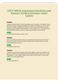 CPCT MOCK Assessment Questions and&NewLine;Answers Verified Solutions Latest&NewLine;Update