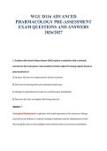 WGU D116 ADVANCED&NewLine;PHARMACOLOGY PRE-ASSESSMENT&NewLine;EXAM QUESTIONS AND ANSWERS&NewLine;2026&sol;2027