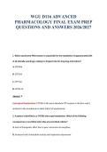 WGU D116 ADVANCED&NewLine;PHARMACOLOGY FINAL EXAM PREP&NewLine;QUESTIONS AND ANSWERS 2026&sol;2027