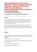 RECF FUNDAMENTALS STUDY GUIDE 2026&sol;2027 &vert; VERIFIED ANSWERS&comma; PRACTICE QUESTIONS & DETAILED RATIONALES &vert; COMPLETE ENGINEERING & MANUFACTURING EXAM PREP &vert; GRADED A&plus; &vert; JUST RELEASED PDF