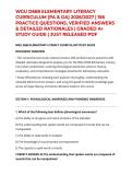 WGU D668 ELEMENTARY LITERACY CURRICULUM &lpar;PA & OA&rpar; 2026&sol;2027 &vert; 156 PRACTICE QUESTIONS&comma; VERIFIED ANSWERS & DETAILED RATIONALES &vert; GRADED A&plus; STUDY GUIDE &vert; JUST RELEASED PDF
