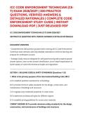 ICC CODE ENFORCEMENT TECHNICIAN &lpar;CE-T&rpar; EXAM 2026&sol;2027 &vert; 200 PRACTICE QUESTIONS&comma; VERIFIED ANSWERS & DETAILED RATIONALES &vert; COMPLETE CODE ENFORCEMENT STUDY GUIDE &vert; INSTANT DOWNLOAD PDF &vert; JUST RELEASED PDF