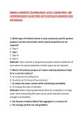 NRMCA CONCRETE TECHNOLOGIST LEVEL 2 EXAM PREP&colon; 200 COMPREHENSIVE QUESTIONS WITH DETAILED ANSWERS AND RATIONALES