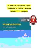 Test Bank For Management Global   &NewLine;15th Edition By Stephen P&period; Robbins &NewLine;Chapters 1 - 18&comma; Complete