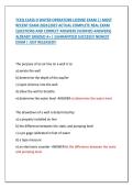 TCEQ CLASS D WATER OPERATORS LICENSE EXAM &vert;&vert; MOST &NewLine;RECENT EXAM 2026&vert;2027 ACTUAL COMPLETE REAL EXAM &NewLine;QUESTIONS AND CORRECT ANSWERS &lpar;VERIFIED ANSWERS&rpar; &NewLine;ALREADY GRADED A&plus; &vert; GUARANTEED SUCCESS&excl;&excl; NEWEST &NewLine;EXAM &vert; JUST RELEASED&excl;&excl;