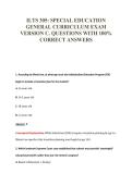 ILTS 305&colon; SPECIAL EDUCATION&NewLine;GENERAL CURRICULUM EXAM&NewLine;VERSION C&period; QUESTIONS WITH 100&percnt;&NewLine;CORRECT ANSWERS