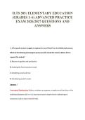 ILTS 305&colon; ELEMENTARY EDUCATION&NewLine;&lpar;GRADES 1&ndash;6&rpar; ADVANCED PRACTICE&NewLine;EXAM 2026&sol;2027 QUESTIONS AND&NewLine;ANSWERS