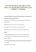 ILTS 305 ELEMENTARY EDUCATION&NewLine;FINAL EXAM 2026&sol;2027 QUESTIONS AND&NewLine;CORRECT ANSWERS