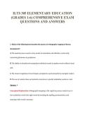 ILTS 305 ELEMENTARY EDUCATION&NewLine;&lpar;GRADES 1-6&rpar; COMPREHENSIVE EXAM&NewLine;QUESTIONS AND ANSWERS
