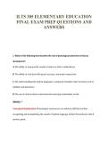 ILTS 305 ELEMENTARY EDUCATION&NewLine;FINAL EXAM PREP QUESTIONS AND&NewLine;ANSWERS