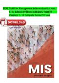 TEST BANK FOR MANAGEMENT INFORMATION SYSTEMS&comma; 11TH EDITION BY HOSSEIN BIDGOLI&comma; CHAPTERS 1-14 QUESTIONS AND ANSWERS GRADED A&plus; &vert;LATEST UPDATE&vert; &vert;2025-26&vert;&NewLine;