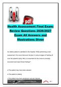 Health Assessment Final Exam Review Questions & Answers 2026&sol;2027 &vert; 40&plus; Questions &vert; Physical Assessment&comma; Neurological&comma; Respiratory & Mental Status