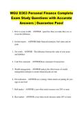 WGU D363 Personal Finance Complete &NewLine;Exam Study Questions with Accurate &NewLine;Answers &vert; Guarantee Pass&excl; 
