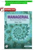Test Bank for Managerial Accounting&comma; 7th Edition by Karen Braun & Wendy Tietz &mdash; All Chapters&NewLine;