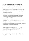 ACI CERTIFICATION EXAM COMPLETE&NewLine;QUESTIONS AND VERIFIED SOLUTIONS