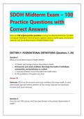 SDOH Midterm Exam &ndash; 100 &NewLine;Practice Questions with &NewLine;Correct Answers
