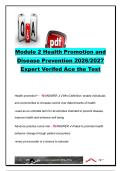Health Promotion & Disease Prevention Module 2 Exam 2026&sol;2027 &vert; 30&plus; Questions &vert; USPSTF&comma; Prevention Levels&comma; Screening&comma; Motivational Interviewing & Healthy People 2020