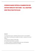Evidence-Based Physical Examination 2nd Edition Complete Test Bank &ndash; All Chapters High-Yield Practice Q&As