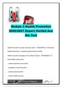 Health Promotion Module 3 Exam Questions & Answers 2026&sol;2027 &vert; 25&plus; Questions &vert; Ottawa Charter&comma; Prevention Levels&comma; Health Literacy&comma; Social Marketing & Intersectionality