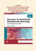 LPN&sol;LVN Test Bank &ndash; Success in Practical&sol;Vocational Nursing 10th Edition &lpar;Carroll & Collier&rpar; &vert; 500&plus; Practice Questions&comma; Answers & Detailed Rationales &vert; Pass the NCLEX-PN