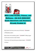 WGU C458 Health&comma; Fitness&comma; and Wellness OA Drill 2026&sol;2027 &vert; 150&plus; Questions & Answers &vert; Body Systems&comma; Nutrition&comma; Fitness&comma; Mental Health&comma; SEL & Health Literacy &vert; Western Governors University
