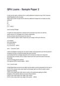 QFA Loans - Sample Paper 2 Questions with Verified Answers &lpar;2026&sol;2027&rpar;&NewLine;