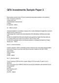 QFA Investments Sample Paper 2 Questions with Verified Answers &lpar;2026&sol;2027&rpar;&NewLine;