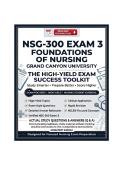 NSG-300 Foundations of Nursing &mdash; INSTANT PDF DOWNLOAD &mdash; Verified NSG-300 Exam 3 &vert; Grand Canyon University &vert; Q & A &vert; 2026&sol;2027 Edition