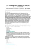 CCHT Exam 2026&ndash;2027 &ndash; Certified Clinical Hemodialysis Technician &vert; 100 Practice Questions with Verified Answers