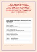 TEST BANK FOR APPLIED &NewLine;PATHOPHYSIOLOGY FOR THE &NewLine;ADVANCED PRACTICE NURSE 1ST &NewLine;EDITION HIGH YIELD PRACTICE Q&A &NewLine;GRADED A&plus; PASS YOUR FIRST TIME &NewLine;2026&sol;27 JUST RELEASED
