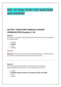 MSP 125 FINAL STUDY TEST QUESTIONS &NewLine;AND ANSWERS