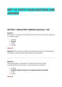 MSP 125 SAFETY EXAM QUESTIONS AND &NewLine;ANSWERS