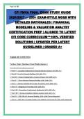 Financial Modeling & Valuation Analyst Certification Prep 2026&sol;2027 &ndash; 250&plus; Exam-Style MCQs with Detailed Rationales &vert; Aligned to Latest CFI Core Curriculum &vert; 100&percnt; Verified Solutions &vert; Updated Per Latest Guidelines &vert; Graded A&plus; &vert; Includes Accounting&comma; Excel&comma;