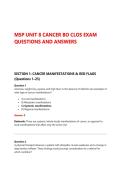 MSP UNIT 8 CANCER BO CLOS EXAM &NewLine;QUESTIONS AND ANSWERS 