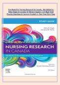 Test Bank for Nursing Research in Canada&comma; 5th Edition by Mina Singh & Lorraine M&period; Thirsk &vert; Chapters 1&ndash;21 &vert; High-Yield Practice Questions & Answers &vert; Graded A&plus; &vert; 2026&sol;2027 &vert; Pass Your First Time