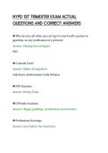 NYPD 1ST TRIMESTER EXAM ACTUAL&NewLine;QUESTIONS AND CORRECT ANSWERS&NewLine;