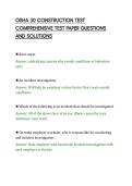 OSHA 30 CONSTRUCTION TEST&NewLine;COMPREHENSIVE TEST PAPER QUESTIONS&NewLine;AND SOLUTIONS
