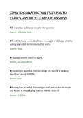 OSHA 30 CONSTRUCTION TEST UPDATED&NewLine;EXAM SCRIPT WITH COMPLETE ANSWERS