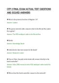 OTP 2 FINAL EXAM ACTUAL TEST QUESTIONS&NewLine;AND SOLVED ANSWERS&NewLine;