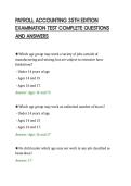 PAYROLL ACCOUNTING 35TH EDITION&NewLine;EXAMINATION TEST COMPLETE QUESTIONS&NewLine;AND ANSWERS