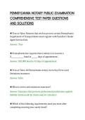PENNSYLVANIA NOTARY PUBLIC EXAMINATION&NewLine;REVIEW QUESTIONS AND CORRECT&NewLine;ANSWERS