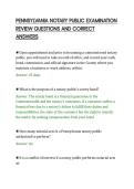 PENNSYLVANIA NOTARY PUBLIC EXAMINATION&NewLine;UPDATED EXAM SCRIPT WITH COMPLETE&NewLine;ANSWERS