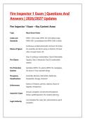 Fire Inspector 1 Exam &vert; Questions And &NewLine;Answers &vert; 2026&sol;2027 Updates 