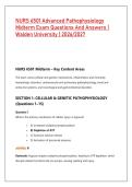 NURS 6501 Advanced Pathophysiology &NewLine;Midterm Exam Questions And Answers &vert; &NewLine;Walden University &vert; 2026&sol;2027