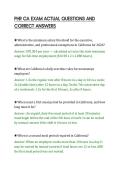 PHR CA EXAM ACTUAL QUESTIONS AND&NewLine;CORRECT ANSWERS&NewLine;