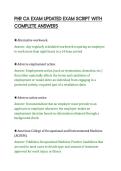 PHR CA EXAM UPDATED EXAM SCRIPT WITH&NewLine;COMPLETE ANSWERS
