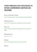 PHYSICS PRINCIPLES WITH APPLICATIONS 7TH&NewLine;EDITION COMPREHENSIVE QUESTIONS AND&NewLine;SOLUTIONS